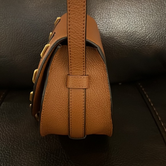 Chloe tan studded leather Marcie saddle crossbody bag NWT - Picture 9 of 14